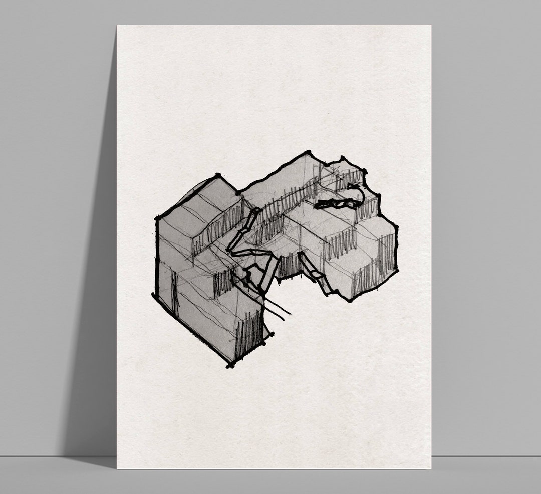 Volume Massing Concept - Architecture Sketch - Pen on Paper