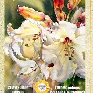 Lelies Wilde Rozen Pioenrozen Roze Bloemen Vogel - Grafiek Geteld Kruissteekpatroon Handwerk PDF