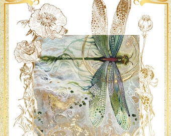 Golden Dragonfly Cross Stitch Pattern: Winter Birds, Tulips (PDF)