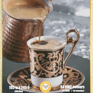 Turkish Coffee Still Life Cross Stitch Pattern (PDF)