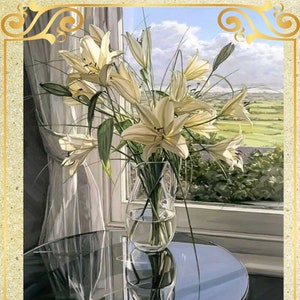 Lelies Bloemen - Grafiek Geteld Kruissteekpatroon Handwerk PDF