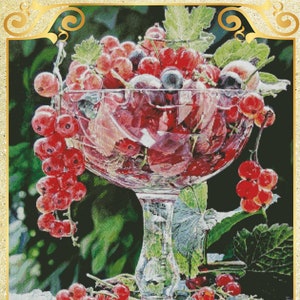 Smaak van de zomer Boeket van paarse seringen Tulpen Bloemen Stilleven van rozen Pioenrozen - Grafiek Geteld Kruissteekpatroon Handwerk PDF