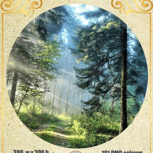 Pine Tree Forest Cross Stitch Pattern: Landscape Needlework (PDF, XSD)