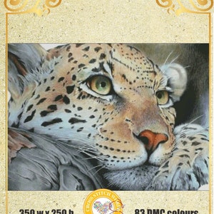 Enormous Bliss Leopard in der Ruhe Löwengeist Wildkatze Savanna Afrika Simba - Vorlage Zählmuster PDF
