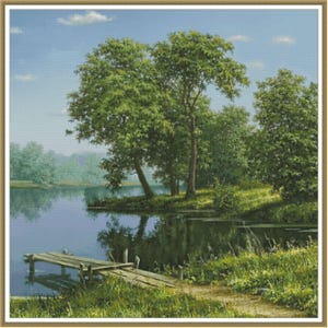Irgendwo ruhiger Landschaft - Kreuzstich Anleitung PDF