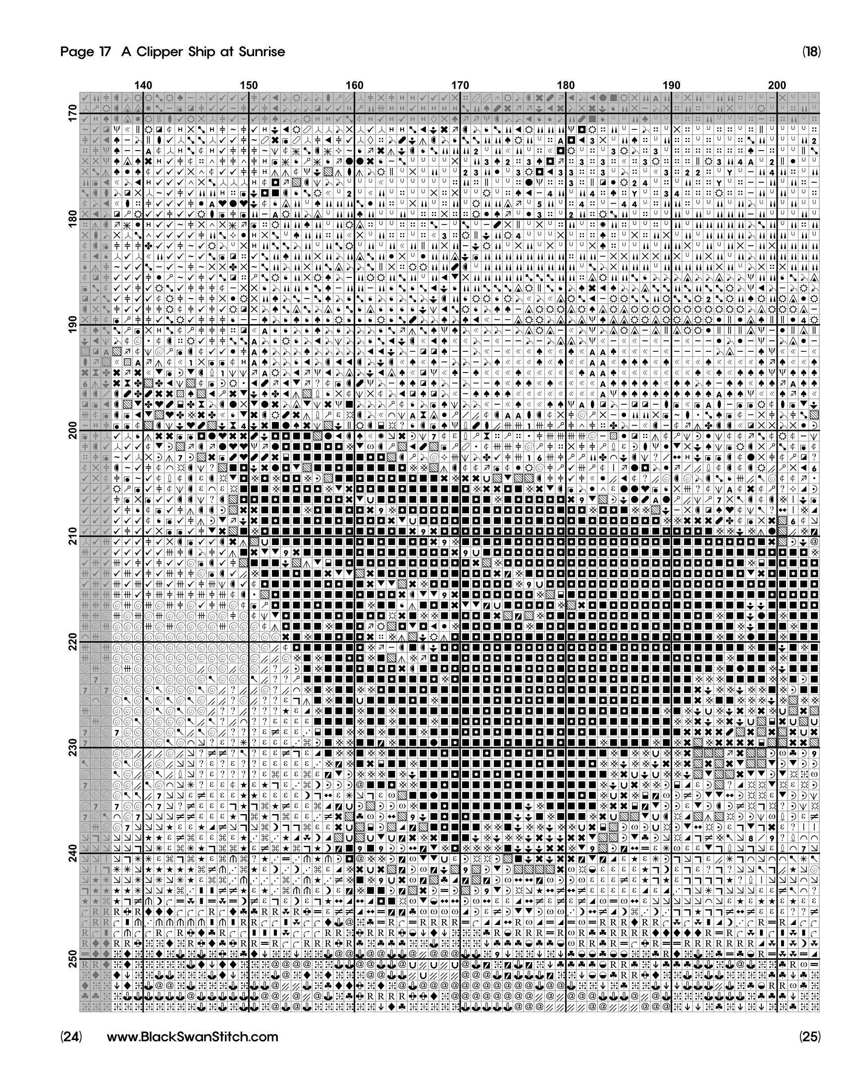Clipper Ship Pattern Clipper Ship at Sunrise - Chart Counted Cross Stitch Pattern Needlework ...