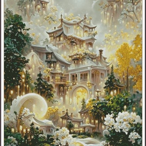 City of Heaven Regen im Park Guten Morgen Landschaft - Kreuzstich Anleitung PDF