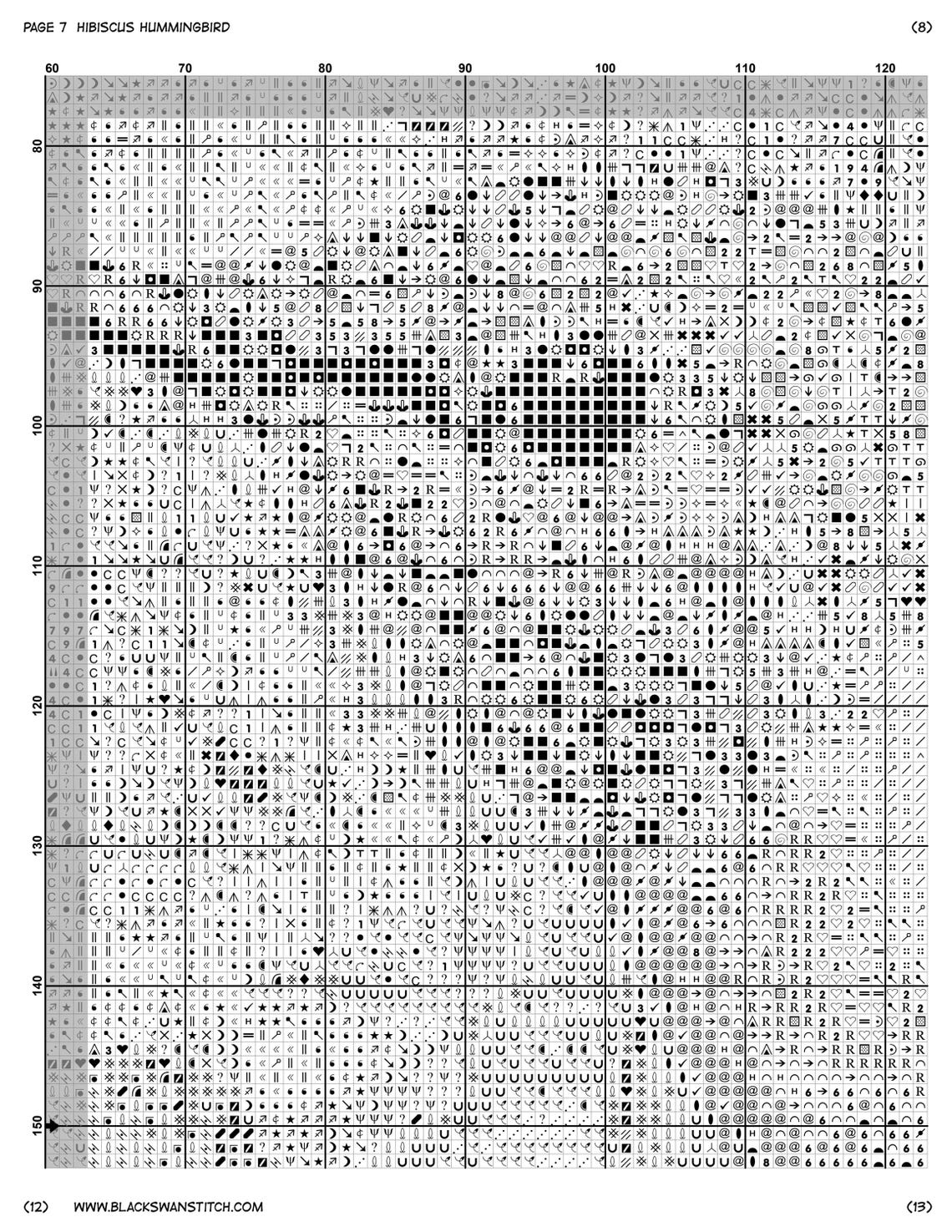 Hibiscus Hummingbird - Chart Counted Cross Stitch Pattern Needlework ...
