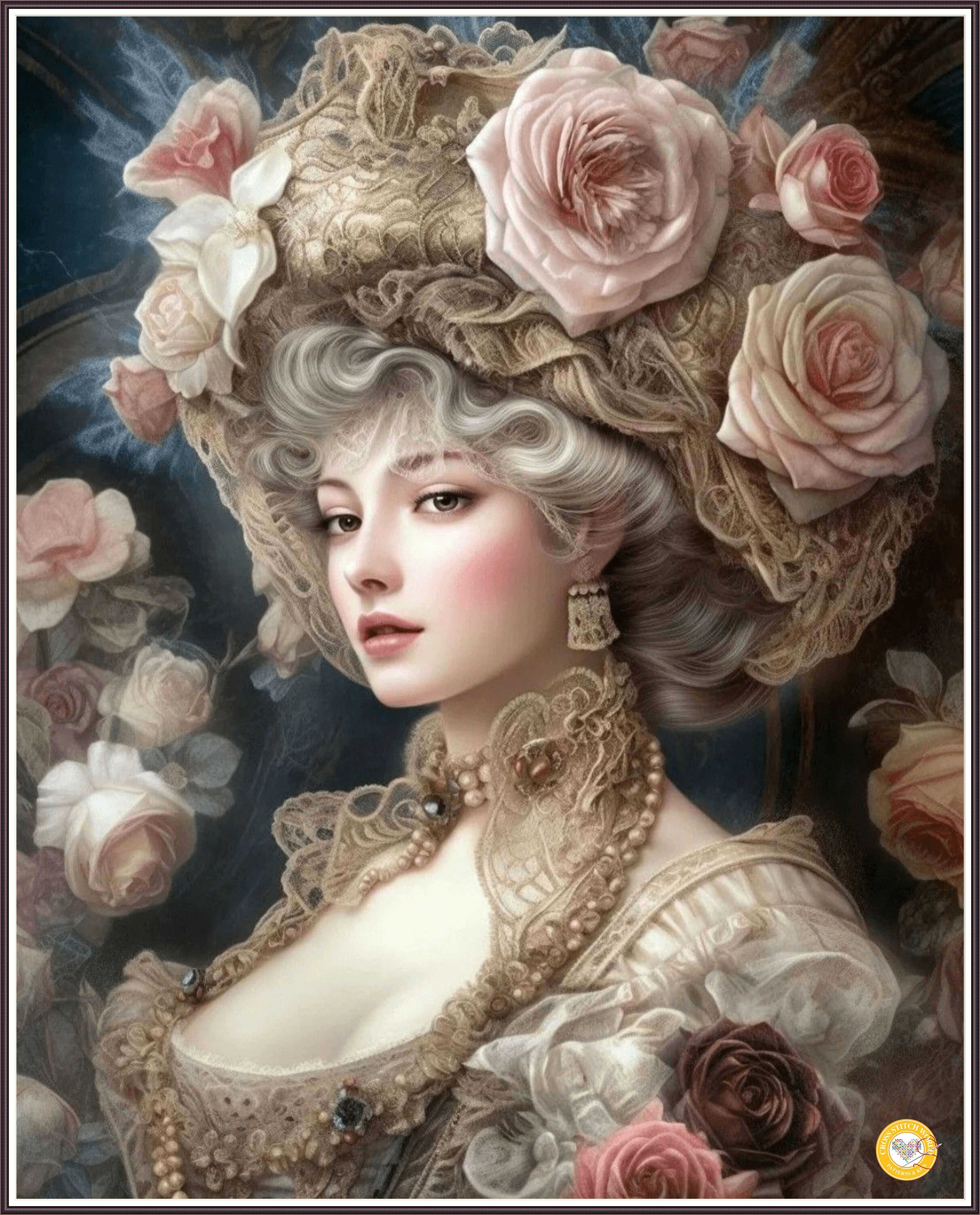 Pink Rococo Princess Beauty Behind the Mask Fantasy - Chart Counted ...