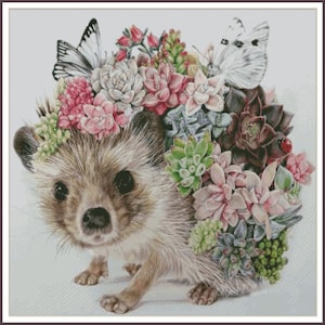 Flower's Hedgehog Kreuzstich-Muster Anleitung PDF