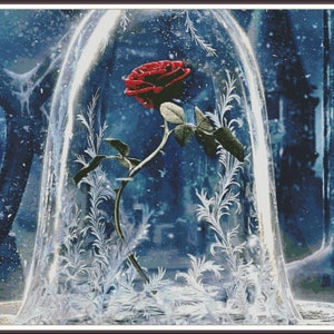 The Beast's Enchanted Rose Beast and Beauty Fantasy Flowers - Stickmuster Kreuzstich Anleitung PDF