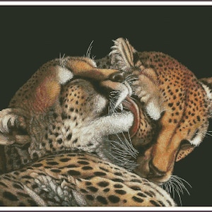 WILD JAGUARS Jagen Leopard Bengal Tiger Wildkatze Savanna - Stickmuster-Anleitung PDF