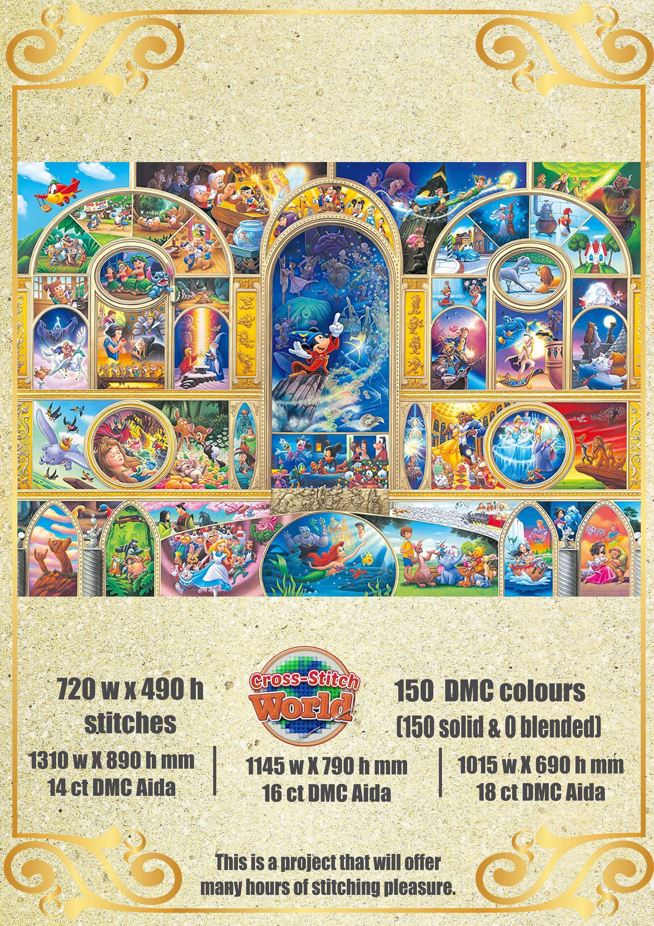 Disney Themes Chart Counted Cross Stitch Pattern Needlework PDF Saga ...