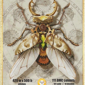 Clockwork Beetle Bomb - Stickmuster Anleitung Kreuzstichmuster PDF