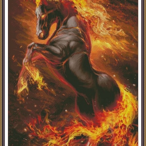 Feuer Pferd - Kreuzstich Anleitung PDF