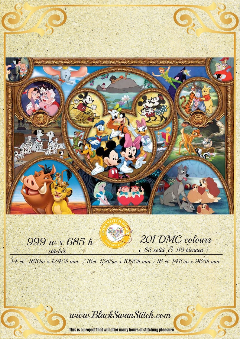 Disney World Chart Counted Cross Stitch Pattern Needlework PDF - Etsy