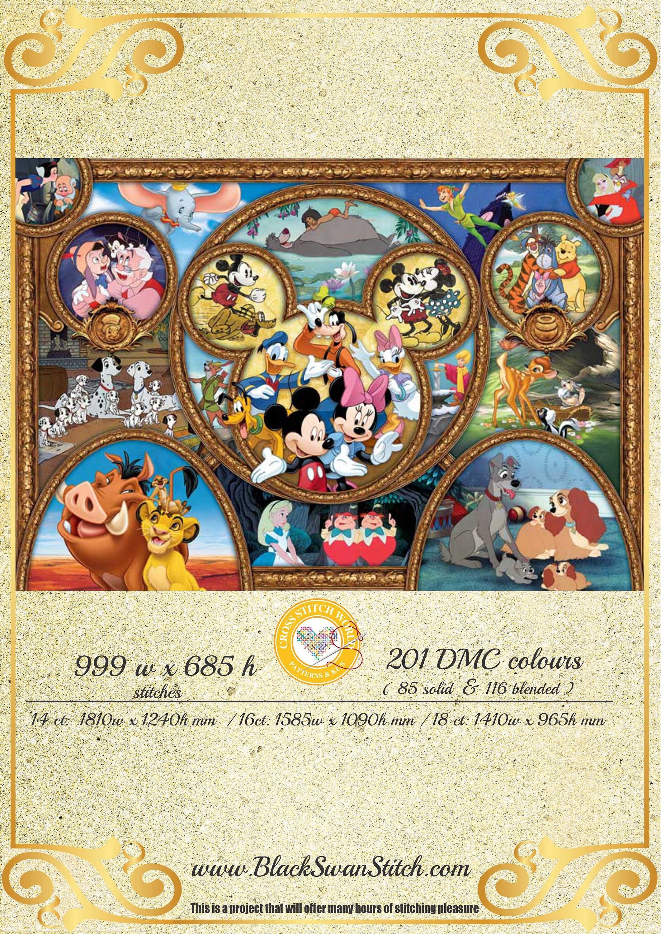 Disney World Chart Counted Cross Stitch Pattern Needlework PDF