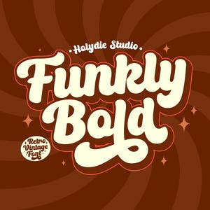 Funkly Bold Retro Font , Procreate Font, Cricut Fonts, Fonts for Crafters, Fonts for Cricut, Bold Font, Display Font, Retro Font Groovy