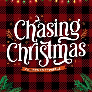 Fonte Chasing Christmas, Fonte Crafty, Fonte Cute, Fonte Procreate, Fontes Cricut, Fontes para Artesãos, Fonte de Natal, Fonte Divertida, Fonte Decorativa
