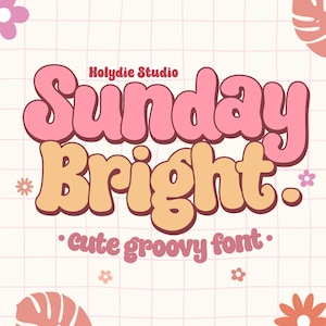 Sunday Bright fun groovy Font, Procreate Font, Cricut Fonts, Fonts for Crafters, Fonts for Cricut, Bold Font, Groovy Font, retro font fun