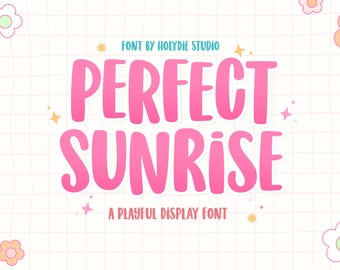 Perfect Sunrise Kids Crafty Font Cute Font, Procreate Font, Cricut Fonts, Fonts for Crafters, Funny font, Fun Font, png font Decorative Font