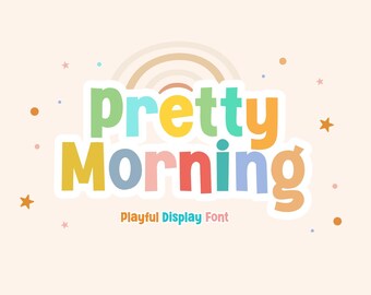 Pretty Morning Crafty Font Cute Font, Procreate Font, Cricut Fonts, Fonts for Crafters, Fonts for Cricut, Fun Font, Display Font,Groovy font