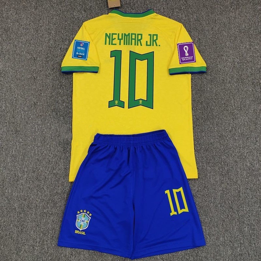 Youth Neymar Jersey Kits 2022 World Cup Brazil Soccer Jersey Etsy