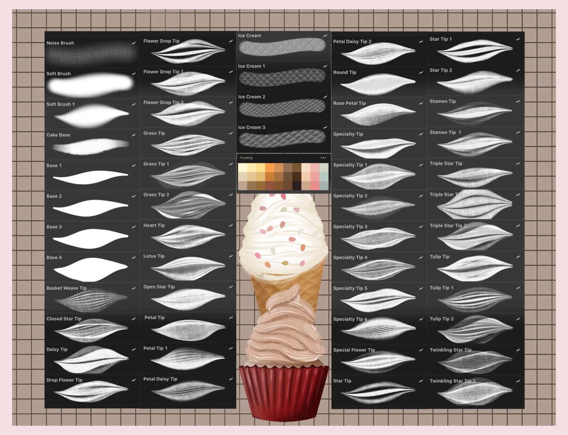 Procreate Frosting Brushes Procreate Cream Brushes Procreate Etsy