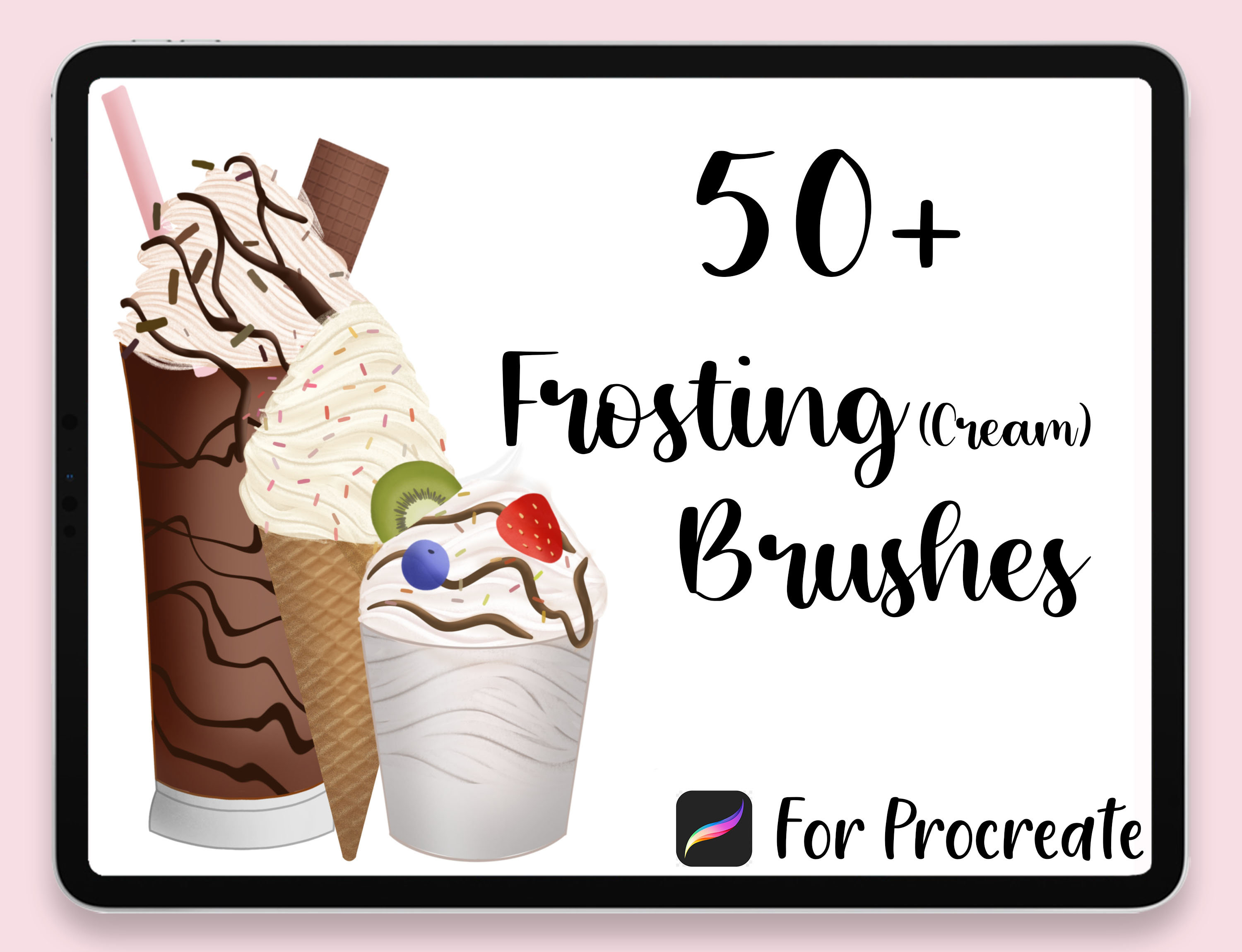Procreate Frosting Brushes, Procreate Cream Brushes, Procreate Frosting