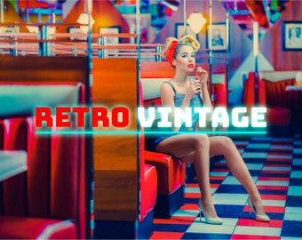 20 Retro Vintage Lightroom Presets + 20 LUTs for Lightroom Mobile & Desktop XMP DNG CUBE