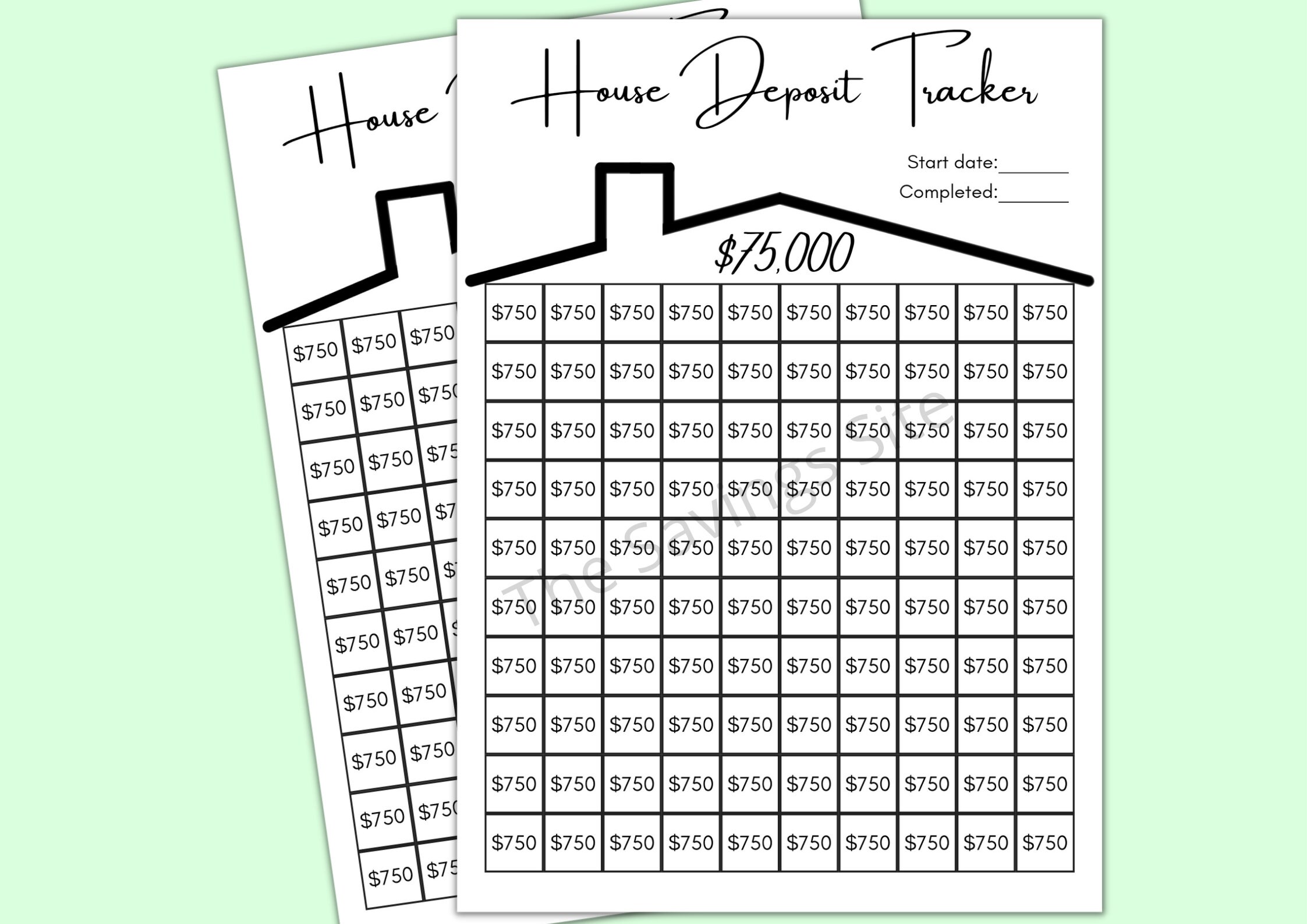 75K House Deposit Tracker 75000 Dollar Home Down Payment Challenge 