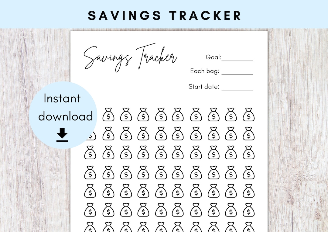 Savings Tracker | Printable Money Saving Challenge | Savings Challenge ...
