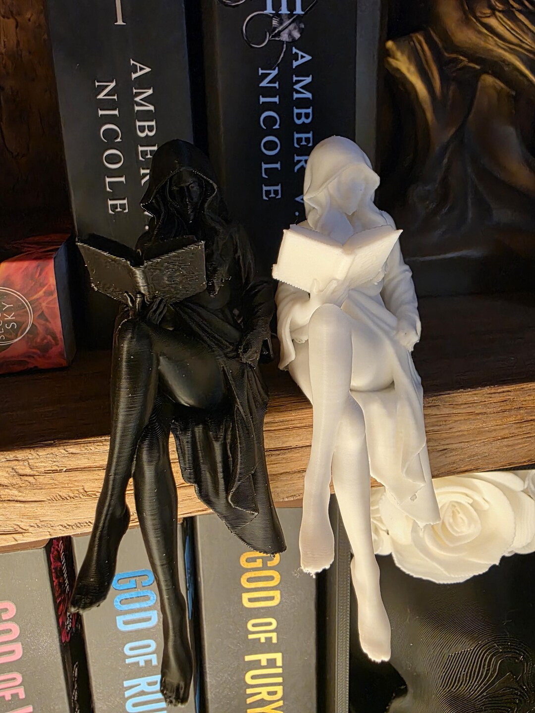 Faceless Hooded Girl Reading| Dark Romance| Gothic Figurine| Book Lover ...