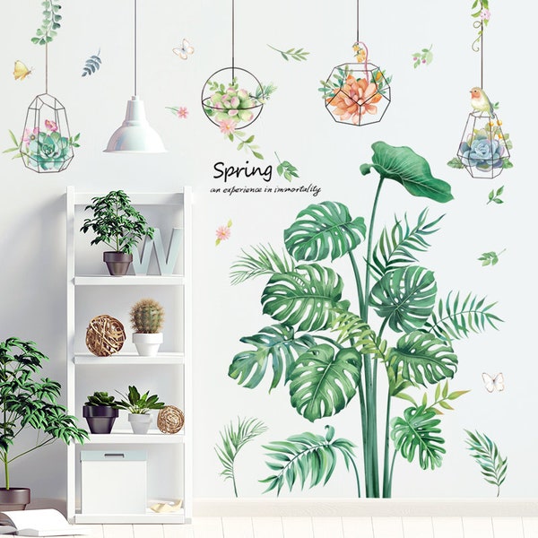 Plant Wall Decals Etsy