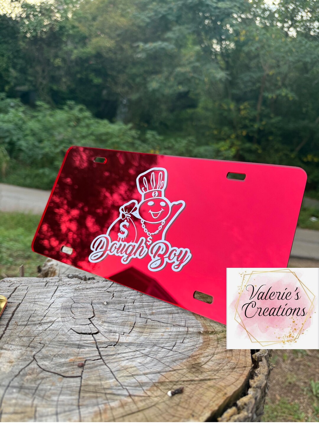 Dough Boy Red Chrome 3MM License Plate - Etsy