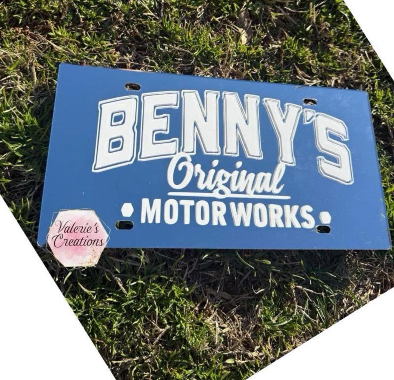 Benny's Original White/chrome 3MM License Plate - Etsy