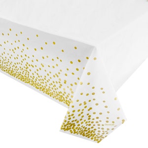 DECOSTYLE, Copritavolo Usa e Getta Premium, Tovaglie per Feste, Design Elegante, Decorazioni a Pois per Feste, Rettangolare, 54 Pollici x 108 Pollici