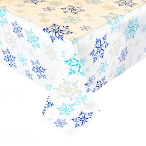 DECOSTYLE, Tovaglia usa e getta di alta qualità, Frozen, Elsa, Fiocco di neve, Feste, Tema invernale, Tovaglia, Tovaglie 54 pollici x 108 pollici