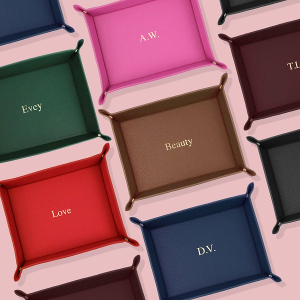 Leather tray with your Personalised Initials