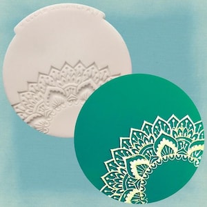 Mehndi Inspired Henna Style Cupcake Embossing Mat Silicone Mould - V4