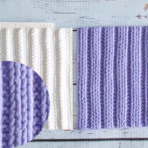 Regular Knit - Rib Knitted - Texture  Mat Silicone Mould