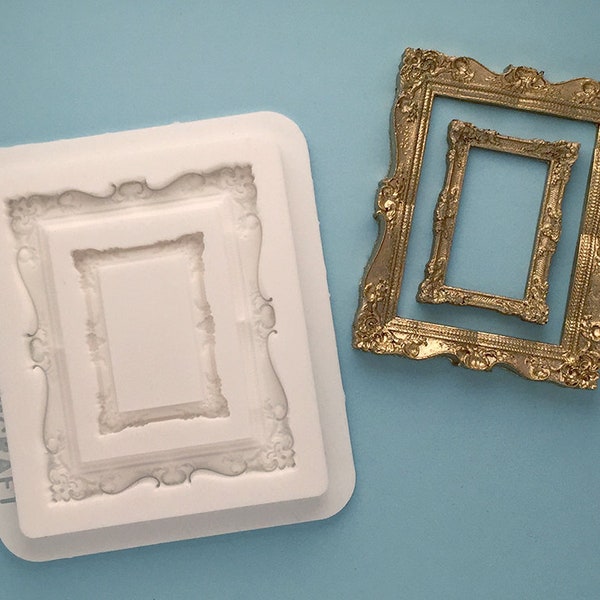 Decorative frames 1:12 scale silicone craft mould, food safe for cupcake toppers, fondant, sugar paste, craft, polymer clay, resin