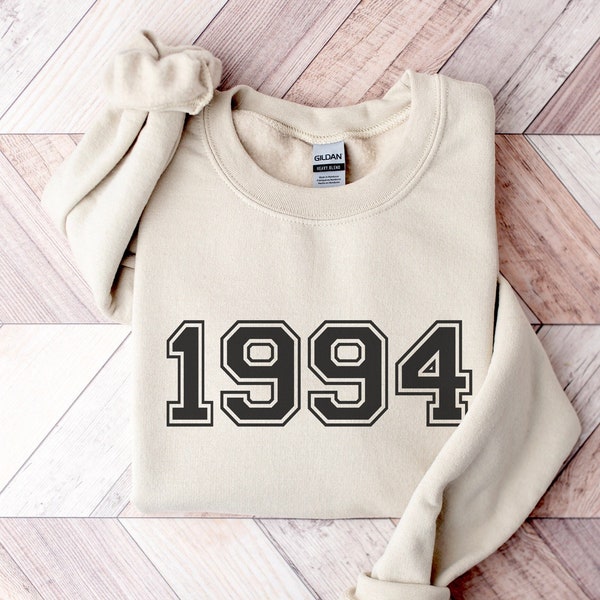 1994 Sweatshirt, 1994 College Style Number Sweater, 1994 Birthday Year Number Sweat for Women, Birthday Gift, 29th Birthday Sweatshirt