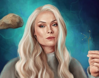 Tissaia de Vries, Fantasy Art, Celebrity Painting, Digital Art, Instant Download, Printable art, Printable Wall Art