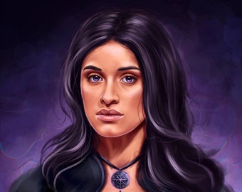 Yennefer, Celebrity Painting, Digital Art, Instant Download, Printable art, Printable Wall Art