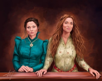 Tissaia and Triss, Celebrity Painting, Digital Art, Instant Download, Printable art, Printable Wall Art