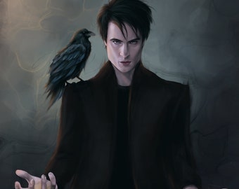 Sandman, Printable Wall Art, Digital Art, Fan Artwork, Celebrity Painting, Instant Download