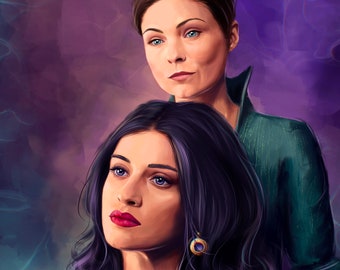 Tissaia and Yennefer, The Witcher, Celebrity Painting, Digital Art, Instant Download, Printable art, Printable Wall Art