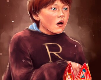 Ron Weasley, Printable Wall Art, Digital Art, Celebrity Painting, Instant Download, PRINTABLE art