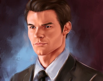 Elijah Mikaelson, Printable Wall Art, Digital Art, The Vampire Diaries, Celebrity Painting, Instant Download, The Originals, PRINTABLE art